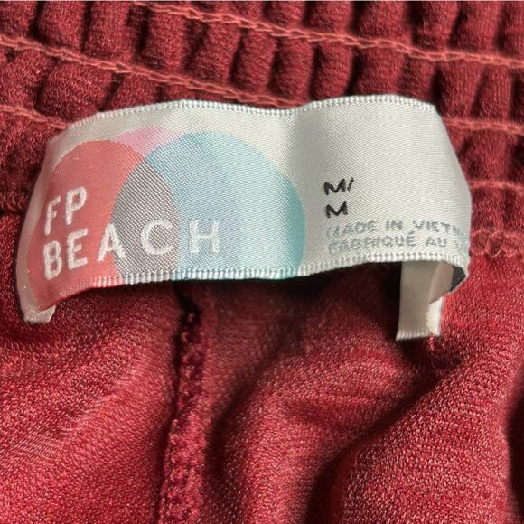 Free People Beach I'm So Fly Pants Burgandy Size M - Picture 4 of 10